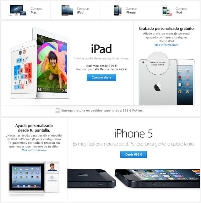 Apple rediseña el aspecto de la Apple Online Store