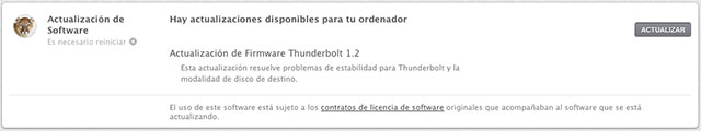 Actualización de Firmware Thunderbolt y dos usos del cable Thunderbolt entre Macs