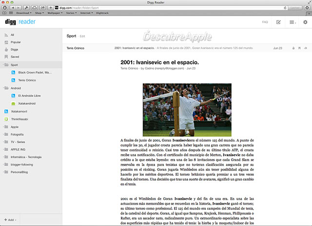 Digg, una de las muchas alternativas a Google Reader