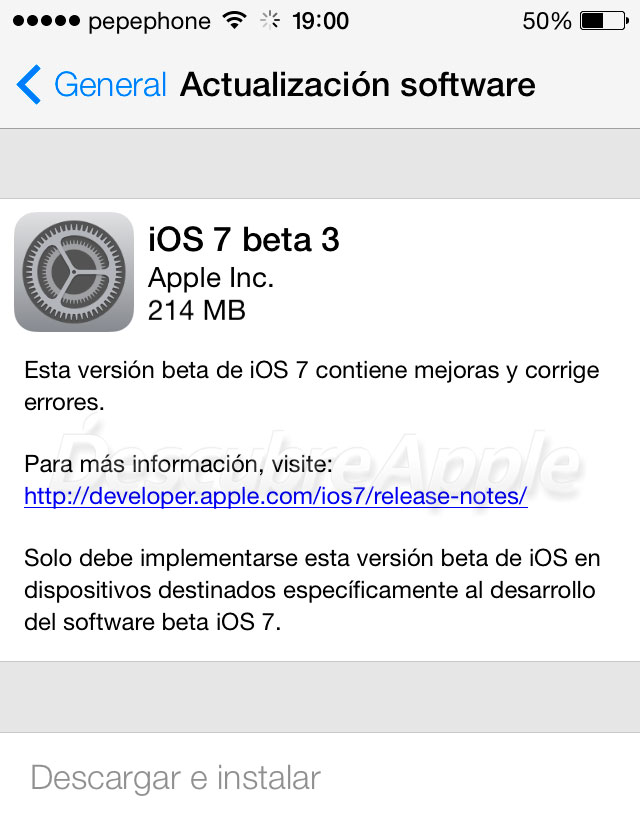 iOS 7 beta 3 ya está disponible, estas son las novedades