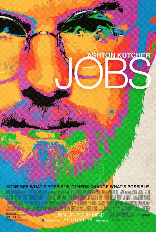 Así es el lisérgico y colorido cartel de la película Jobs, protagonizada por Ashton Kutcher