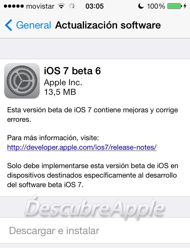 iOS 7 Beta 6 ya está disponible