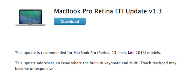 Ya está disponible la actualización que soluciona los problemas con el teclado de los nuevos MacBook Pro Retina de 13 pulgadas