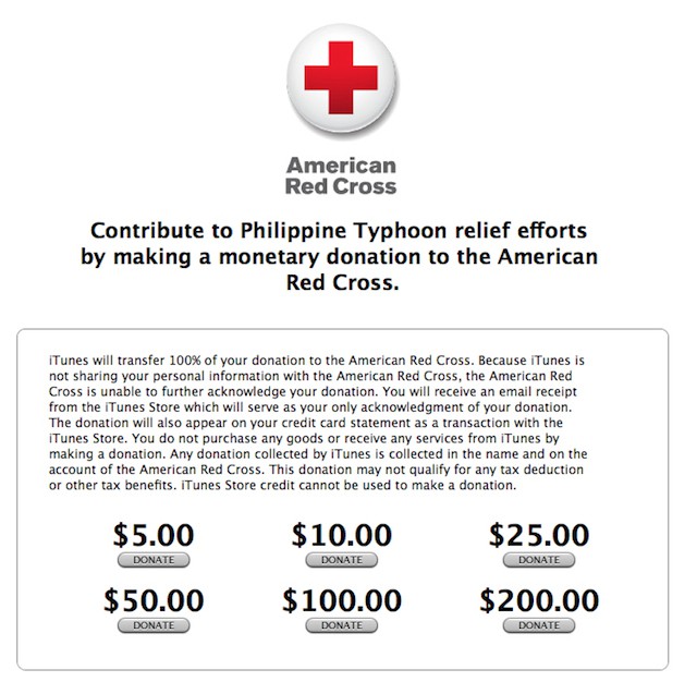 Apple abre una página benéfica para los afectados del tifón de Filipinas