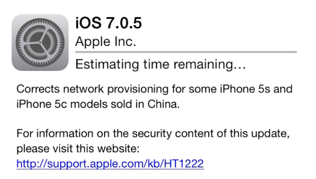 Apple lanza iOS 7.0.5 en exclusiva para los iPhones chinos