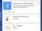 Las notificaciones de Google Now disponibles en Chrome para OS X