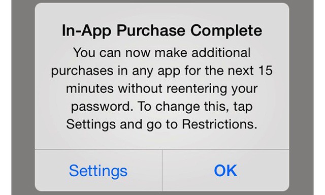 iOS 7.1 incluye un mensaje de aviso para evitar sustos con las compras dentro de la aplicación