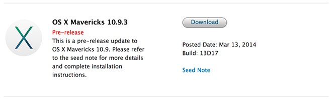 Ya está disponible la Segunda Beta de OS X 10.9.3