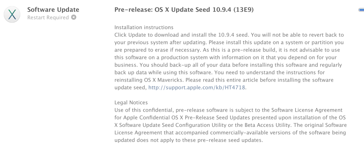 Ya está disponible la primera Beta de OS X Mavericks 10.9.4