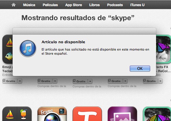 La iTunes Store y App Store no funcionan correctamente en estos momentos