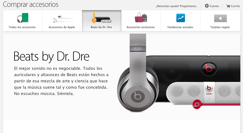 Beats ya tiene sección exclusiva en la Apple Store Online