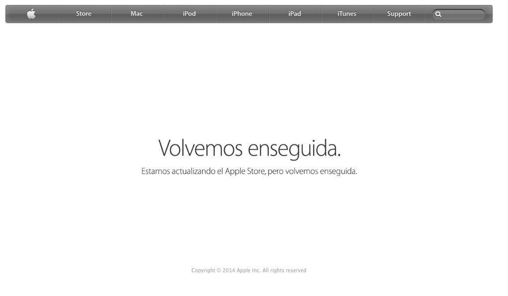 Las Apple Store Online ya están cerradas ante el lanzamiento del iPhone 6