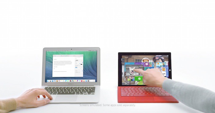 Microsoft lanza spot navideño (mal) comparando una Surface Pro 3 con un MacBook Air