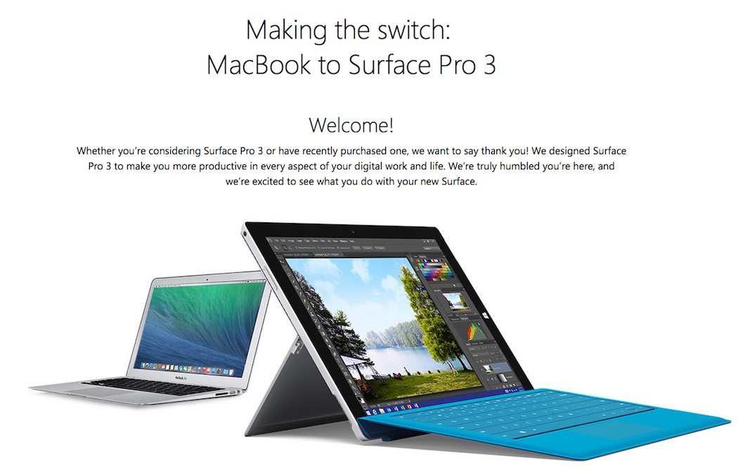 Microsoft quiere «Switchers» que cambien su MacBook por el Surface Pro 3