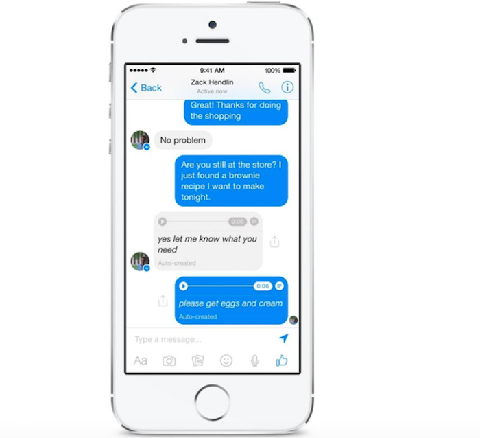 Facebook está probando un conversor de voz a texto para Messenger