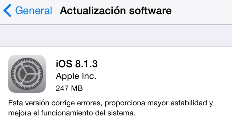 iOS 8.1.3, ya disponible