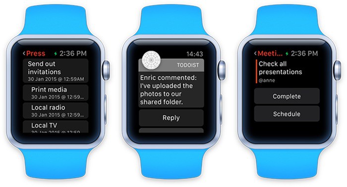 Así lucirá la aplicación Todoist en tu Apple Watch