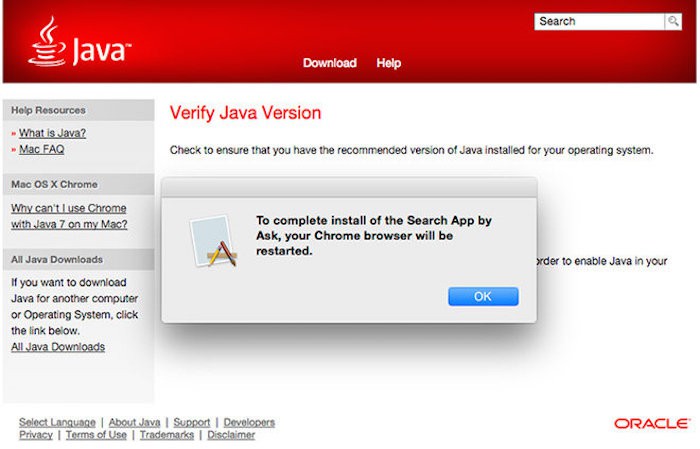 Oracle incluye ahora el adware Ask.com en su última versión de Java para Mac