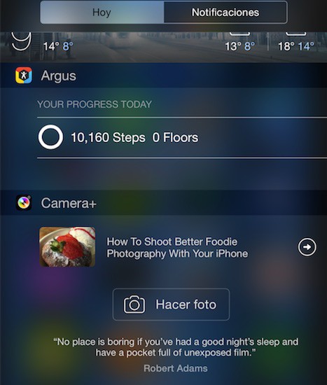 Camera+ se actualiza con nuevo widget en el Centro de Notificaciones