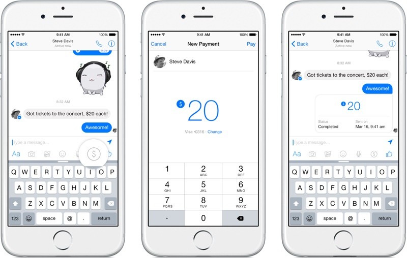 Facebook Messenger se actualiza con la capacidad de transferir dinero entre sus usuarios