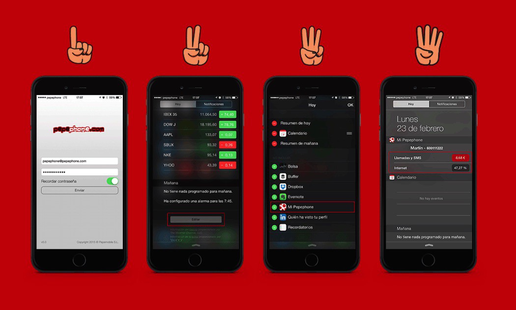 Pepephone actualiza su aplicación para iPhone y añade widget en el centro de notificaciones