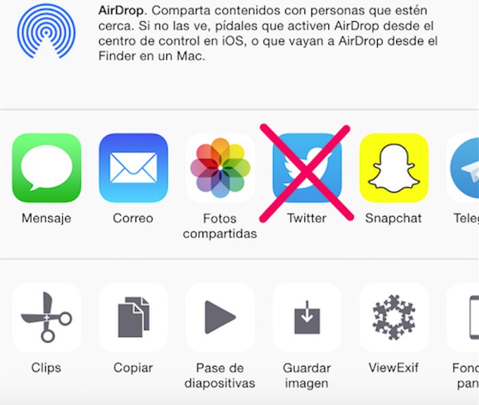 Compartir en Twitter desaparece en la última beta de iOS