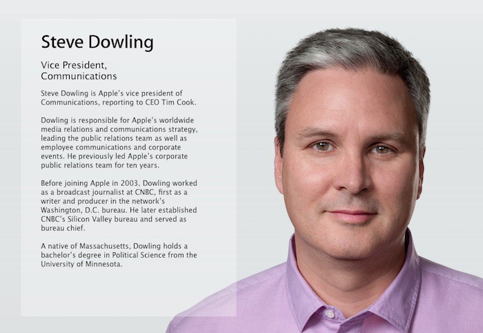 Apple nombra a Steve Dowling como Vicepresidente de Comunicaciones de la empresa