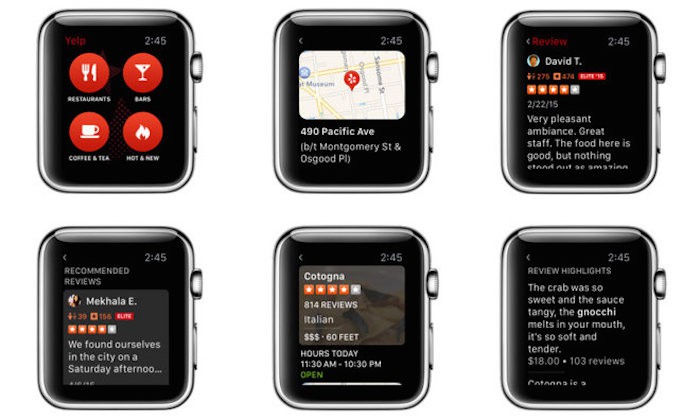 Yelp actualiza su aplicación para dar soporte al Apple Watch