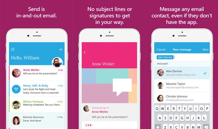 Microsoft fusiona el email con la mensajería instantánea con su nueva app Send