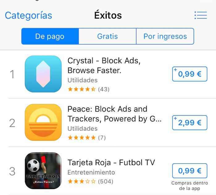 Los bloqueadores de contenido ya copan la lista de éxitos de la App Store española