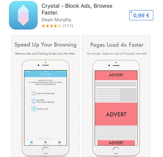 El bloqueador de contenidos Crystal permitirá pagar a las compañías para que puedan colarte publicidad