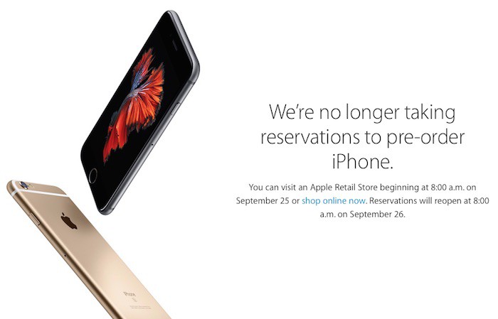 Ya no se pueden reservar ni precomprar ni el iPhone 6s ni el iPhone 6s Plus