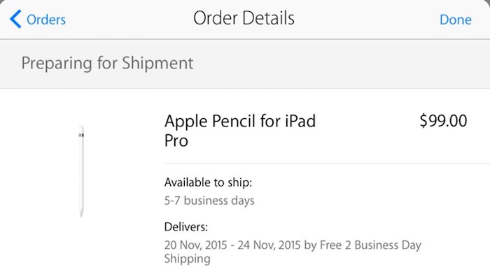 Parece que los pedidos del Apple Pencil se van poniendo al día