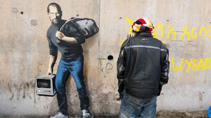 Banksy y Steve Jobs como símbolo de los refugiados Sirios