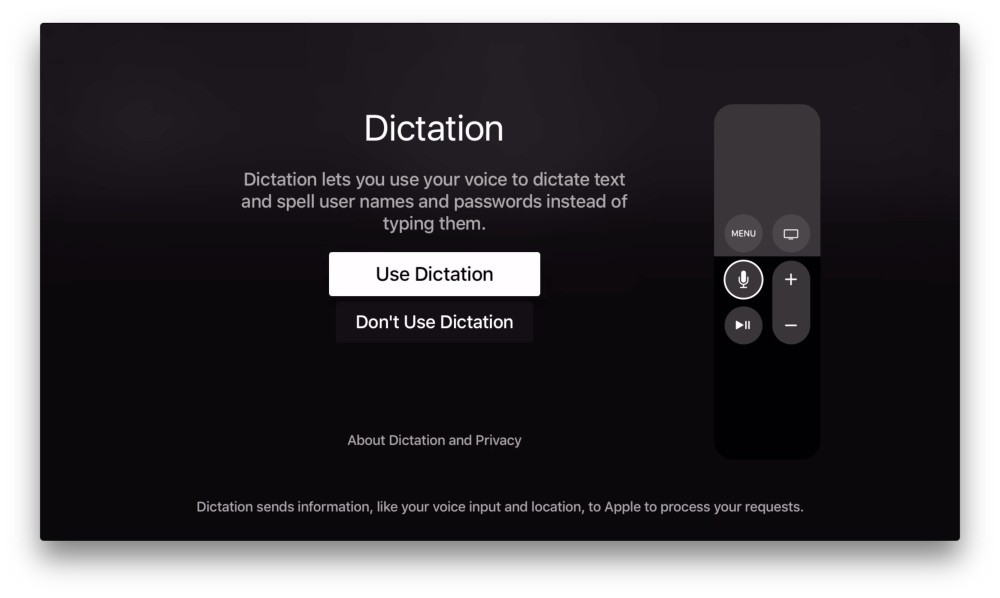 Con tvOS 9.2 el Apple TV incluirá dictado de texto incluso para nombres de usuario y contraseñas