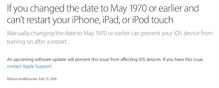 Apple asegura que la próxima actualización de iOS solucionará el fallo de ‘1970’ mientras se enfrenta al colmo de lo absurdo