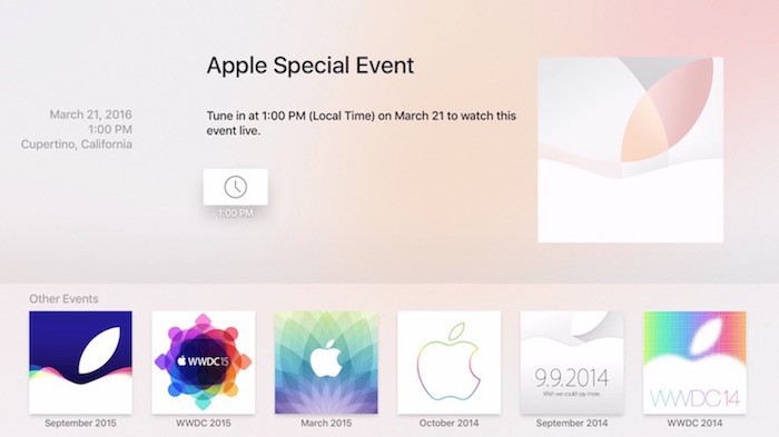 Evento 21 Marzo Apple TV