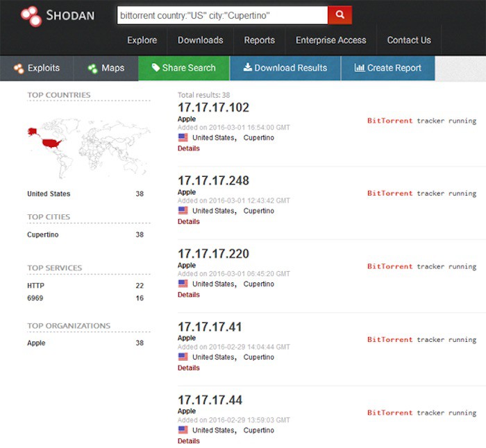 ¿Que hace Apple ejecutando trackers de BitTorrent?