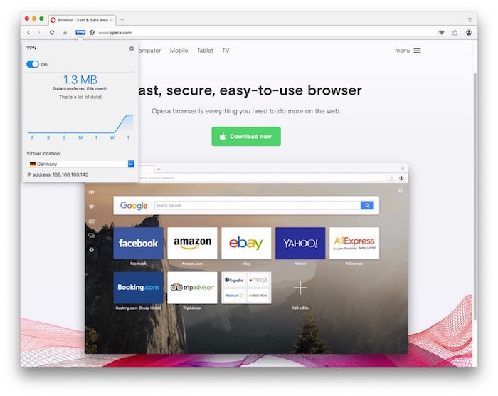 El navegador Opera para OS X ofrece una red VPN gratuita e ilimitada