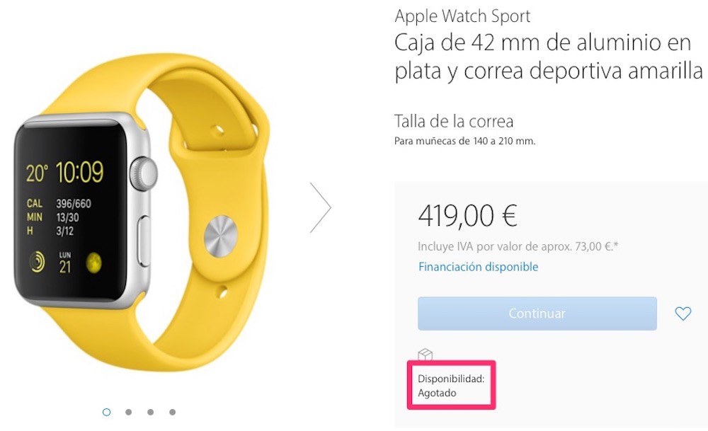 ¡Que viene el Apple Watch 2! varios modelos del Apple Watch aparecen ya como agotados en la web de Apple