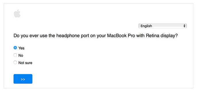 Apple quiere saber si aún utilizas el conector jack en tu MacBook Pro