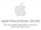 Apple anunciará los resultados de su último cuarto fiscal el próximo 27 de Octubre