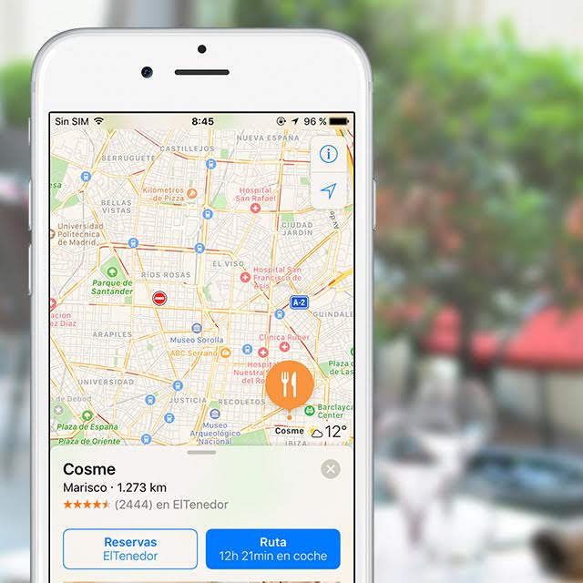 Reserva mesa en tu restaurante favorito directamente desde la app Mapas de Apple gracias a El Tenedor