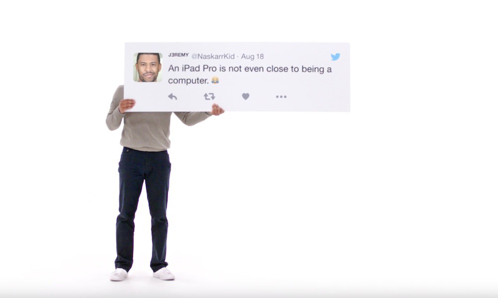 Las quejas publicadas en Twitter por usuarios de PC son las protagonistas de la nueva campaña del iPad Pro