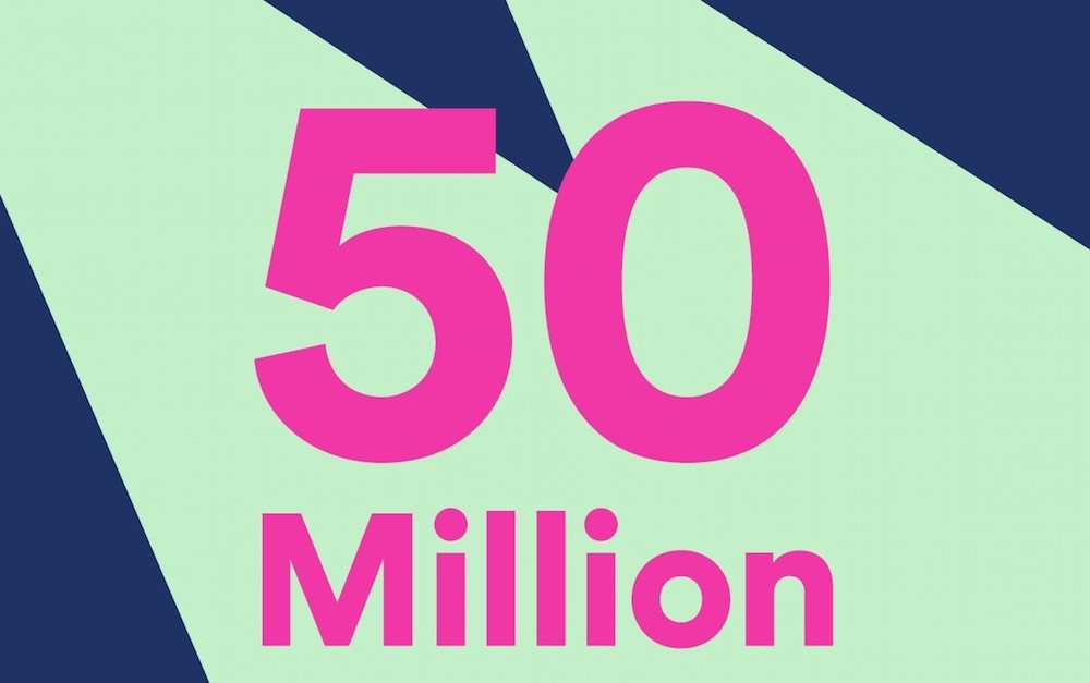 Spotify anuncia con emoción haber superado los 50 millones de suscriptores de pago