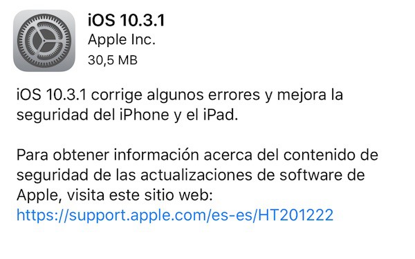 ¡Te toca actualizar otra vez tu iPhone y iPad! iOS 10.3.1 ya disponible