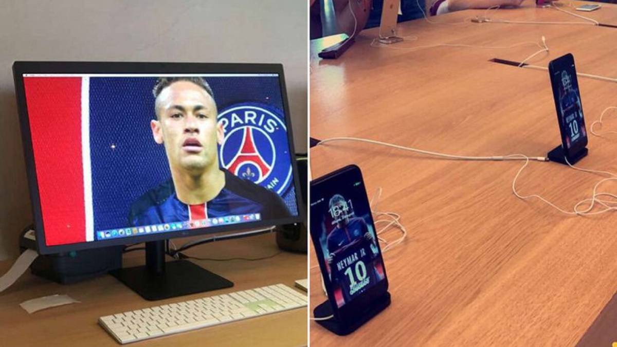 Neymar protagonista de un «Troleo» en toda regla en la Apple Store de Barcelona