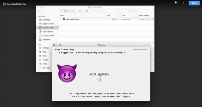 fallo llavero macOS