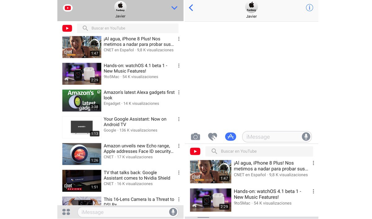 YouTube se actualiza para que puedas buscar y compartir vídeos sin salir de iMessage