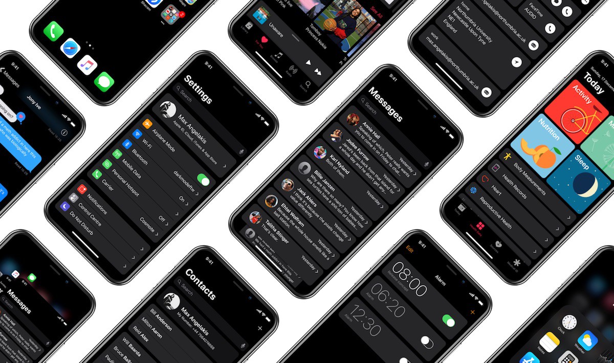 Así podría ser el tema oscuro de iOS en el iPhone X si algún día se hace realidad ¡Lo quiero ya!